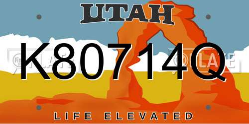 K80714Q Utah License Plate