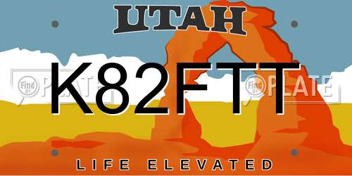 K82FTT Utah License Plate