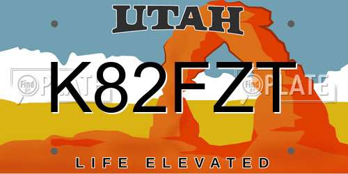 K82FZT Utah License Plate
