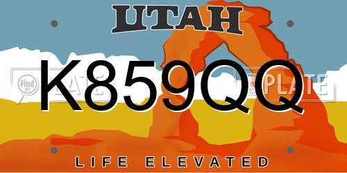 K859QQ Utah License Plate