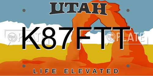 K87FTT Utah License Plate