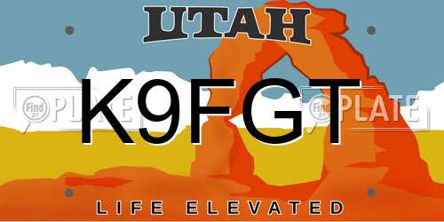 K9FGT Utah License Plate