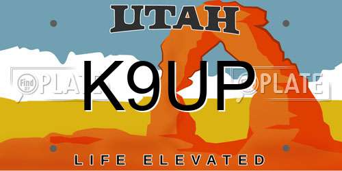 K9UP Utah License Plate