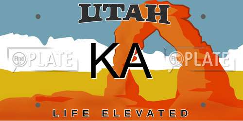 KA Utah License Plate