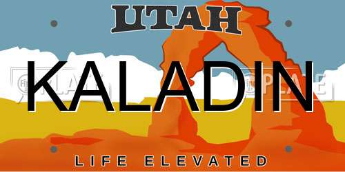 KALADIN Utah License Plate