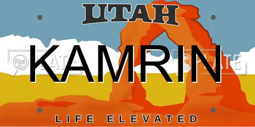 KAMRIN Utah License Plate