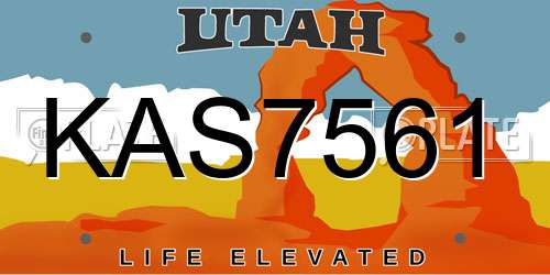 KAS7561 Utah License Plate