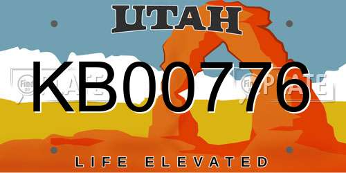 KB00776 Utah License Plate