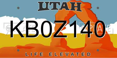 KB0Z140 Utah License Plate