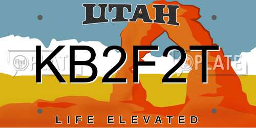 KB2F2T Utah License Plate