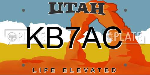 KB7AC Utah License Plate
