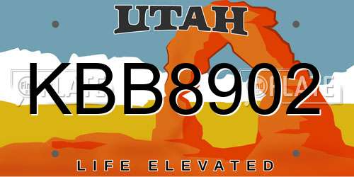 KBB8902 Utah License Plate
