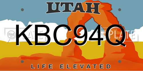 KBC94Q Utah License Plate