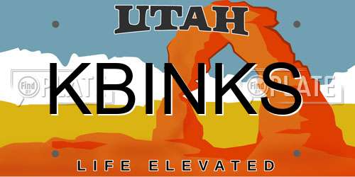 KBINKS Utah License Plate