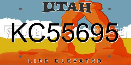 KC55695 Utah License Plate