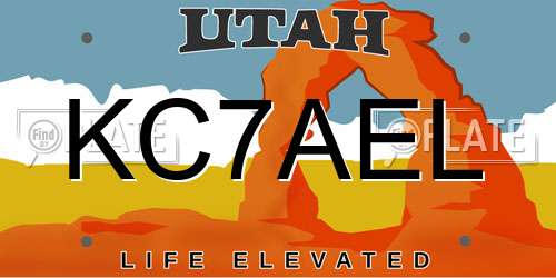 KC7AEL Utah License Plate