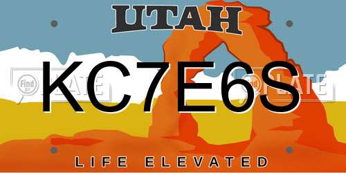 KC7E6S Utah License Plate
