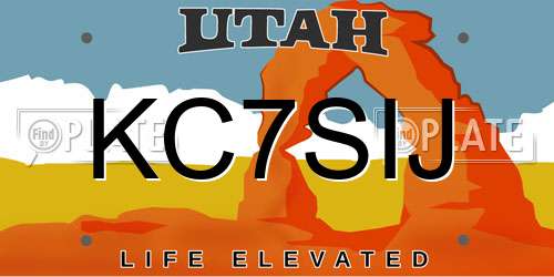 KC7SIJ Utah License Plate