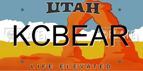 KCBEAR Utah License Plate