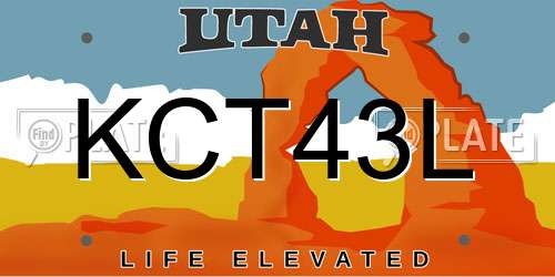 KCT43L Utah License Plate