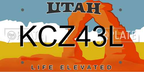 KCZ43L Utah License Plate