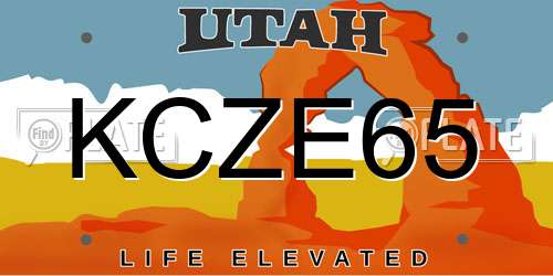KCZE65 Utah License Plate