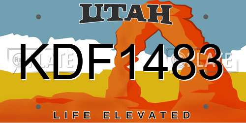 KDF1483 Utah License Plate