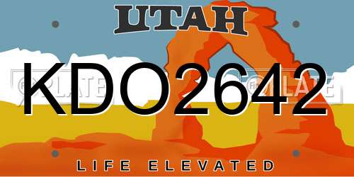 KDO2642 Utah License Plate