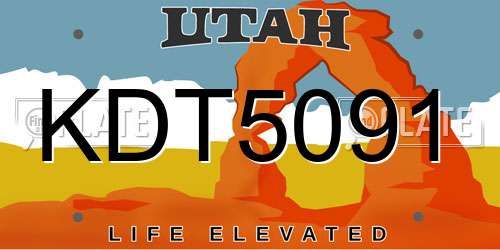 KDT5091 Utah License Plate