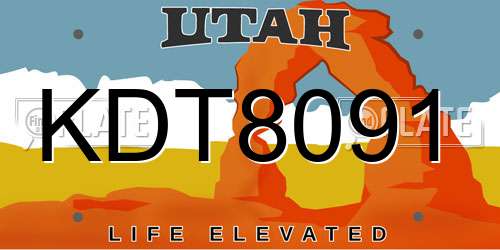 KDT8091 Utah License Plate