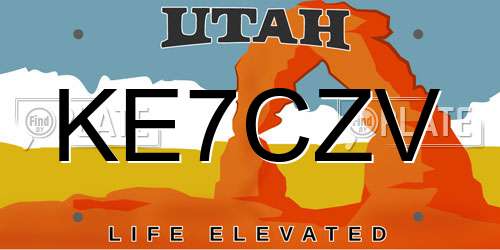 KE7CZV Utah License Plate