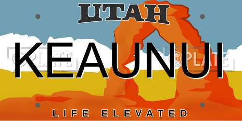 KEAUNUI Utah License Plate