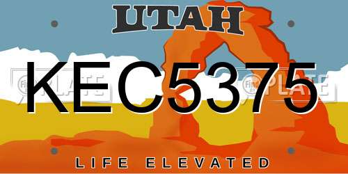 KEC5375 Utah License Plate
