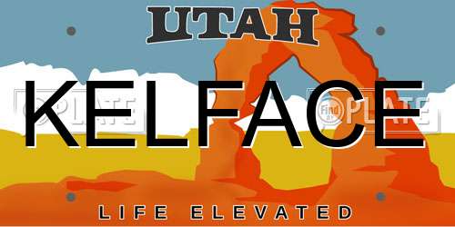 KELFACE Utah License Plate