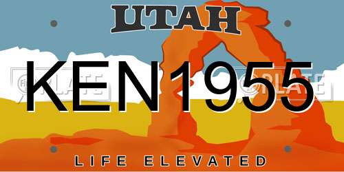 KEN1955 Utah License Plate