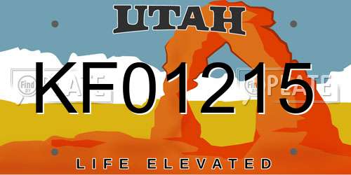 KF01215 Utah License Plate