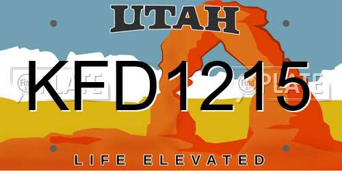 KFD1215 Utah License Plate