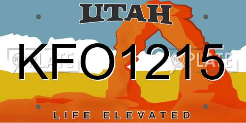 KFO1215 Utah License Plate