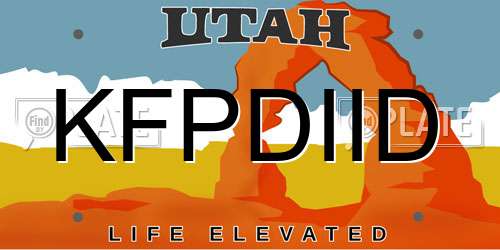 KFPDIID Utah License Plate