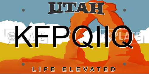 KFPQIIQ Utah License Plate