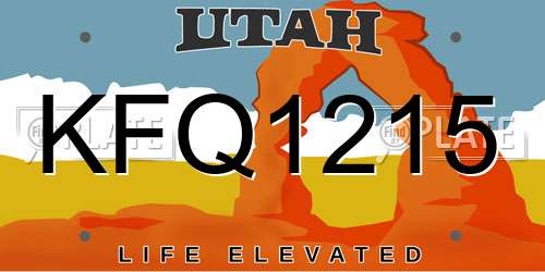 KFQ1215 Utah License Plate