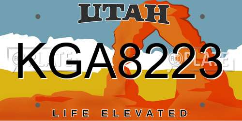 KGA8223 Utah License Plate
