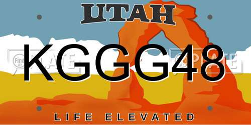KGGG48 Utah License Plate