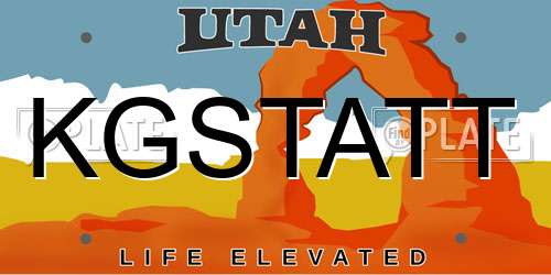 KGSTATT Utah License Plate