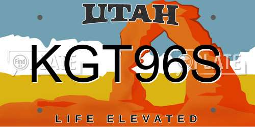KGT96S Utah License Plate