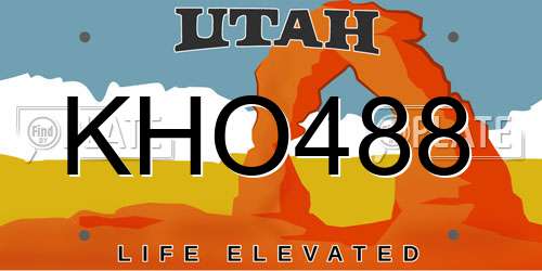 KHO488 Utah License Plate