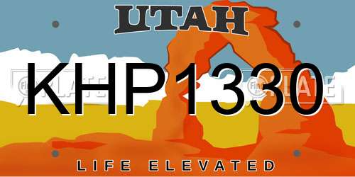 KHP1330 Utah License Plate