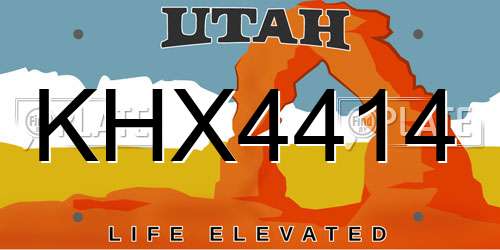 KHX4414 Utah License Plate