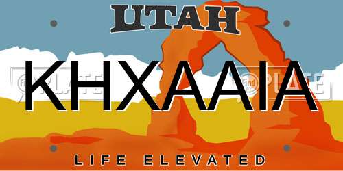 KHXAAIA Utah License Plate
