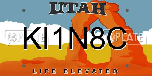 KI1N8C Utah License Plate